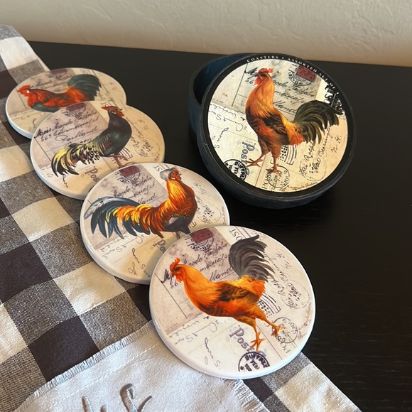 Bundle The Prairie Table runner “Give thanks for family” +ceramic coasters NEW - Picture 3 of 17